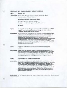 Security Meeting Minutes - March 15, 2013