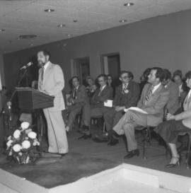 Opening, Haro Park Centre - #5 man at podium