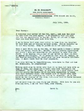 Letter - July 16, 1936