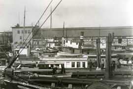 Dock area, ships at dock