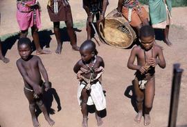 Unidentified South African  children in traditional ethnic dress