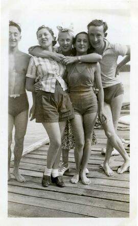 Betty Wolch, Russell Wolch, Abram (Lefty) Akman at Clearwater Bay