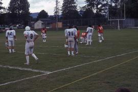 Football players on a field