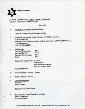 Minutes for Board Meeting, January 26, 1999