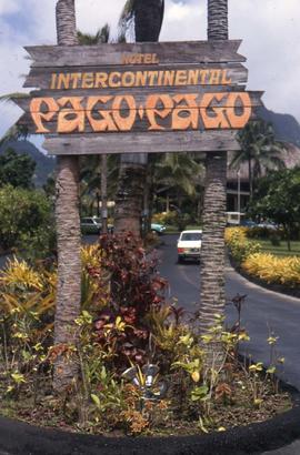 Sign for the Hotel "Intercontinental Pago Pago", currently called the Rainmaker Hotel