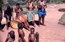 Unidentified South African women and children in traditional ethnic dress