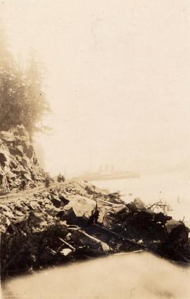 Early seawall around Stanley Park