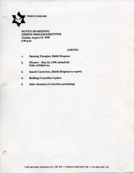 Minutes for Executive Meeting, August 25, 1998