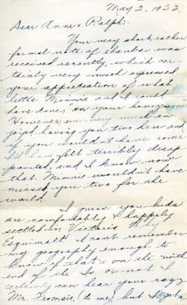 Letter from Clara, May 2, 1933