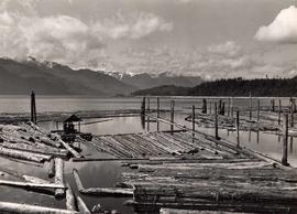 Log booms, Forward Bay, Cracroft Island, B.C., scenic collection