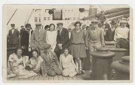 Baruch Dezik [Ben Dayson] (centre) on the ship to Canada from the Ukraine, traveling 3rd class