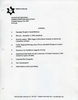 Minutes for Executive Meeting, January 26, 1999