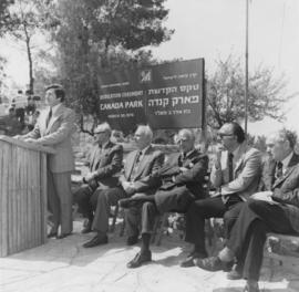 Dedication ceremony at Canada Park, Israel