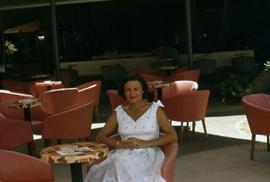 Phyliss Snider sitting at a table