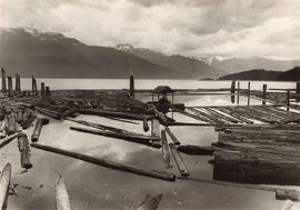 Log booms, Forward Bay, Cracroft Island, B.C., scenic collection