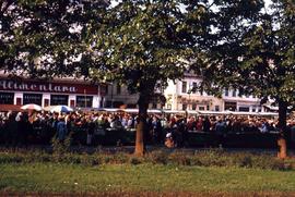 Outdoor market from afar