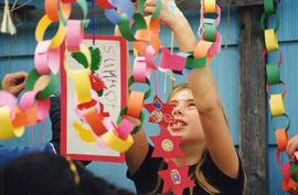 Sukkah decorating