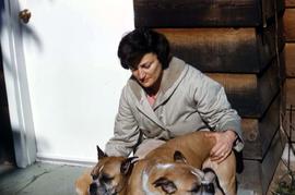 Phyliss Snider with two of the Snider's dogs