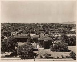 Aerial view of buildings, University of British Columbia