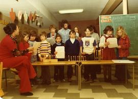 Hanukkah 1975 - The Group - 12 children and teachers Sam Jason and Divori Balshine