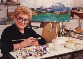 Gertie Zack working on a painting (#36)