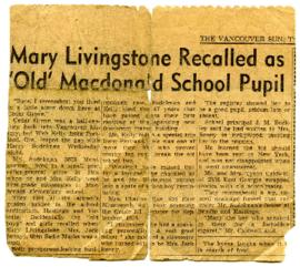 Newspaper Clipping - November 29, 1956