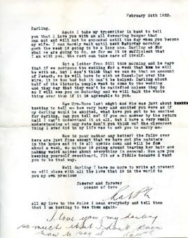 Letter from Ralph, February 24, 1933