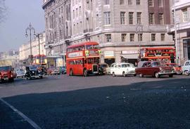 Street in London with red double-decker buses