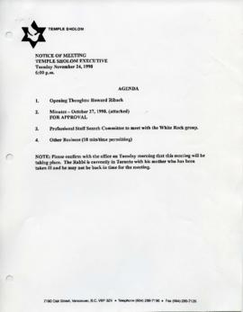 Minutes for Executive Meeting, November 24, 1998