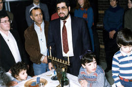 Lighting menorah, Hannukah at Beth Hamidrash