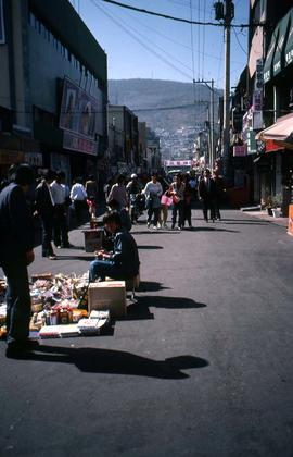 Merchants selling goods in the street