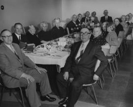 Residents of the Jewish Home for the Aged at dinner