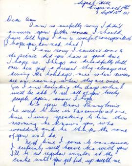 Letter from Ralph, September 13, 1931