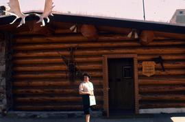 Phyliss Snider in front of the Fairbanks Chamber of Commerce