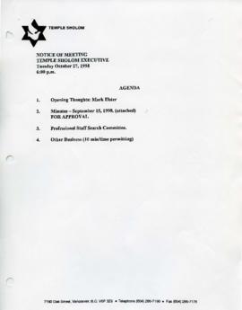 Minutes for Executive Meeting, October 27, 1998