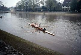 Rowers rowing on a river