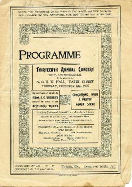 Programme – Thirteen Annual Concert