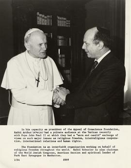 Rabbi Arthur Schneier and Pope John Paul II at the Vatican