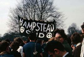 People protesting against nuclear war