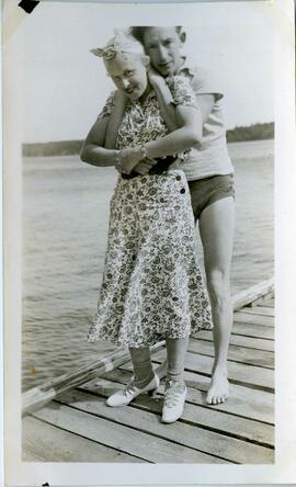 Unidentified couple; friends of Betty Wolch and Abram (Lefty) Akman at Clearwater Bay