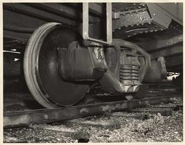 Close view of train wheel