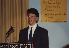 Maimonides student giving speech